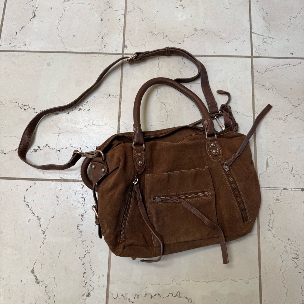 We The Free Baby Emerson Tote Bag - Brown Suede Women’s Satchel Bag